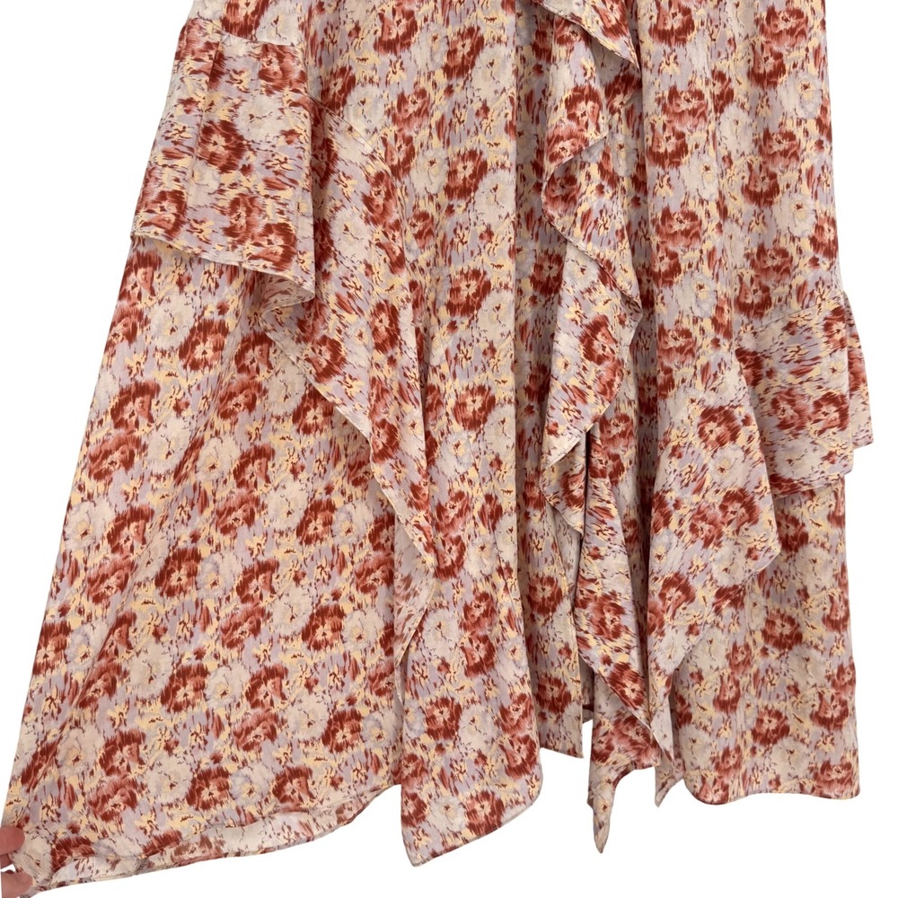 Ulla Johnson Silk Floral Ruffle Midi Dress Sz 14 Ethereal Summer Wedding Luxe - Picture 10 of 16
